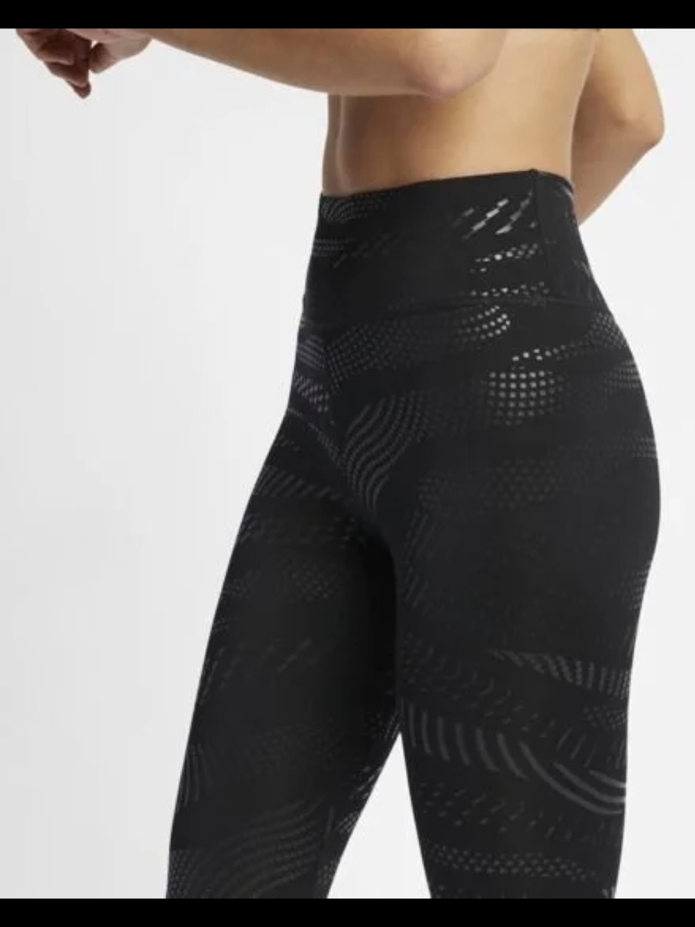 Nike Black High-Rise Patterned Leggings